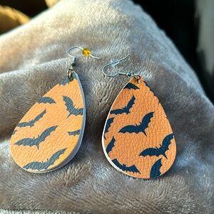 Fashion Trend Personality Leather Pattern Drop Earrings Jewelry Gift